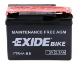 Акумулятор EXIDE YTR4A-BS AGM 2,3Ah 35A - фото