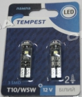 Лампа LED T10 2SMD W5W 12V WHITE 2шт TEMPEST - фото