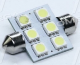 Лампа LED C5W 12V 2шт T11x36-S8.5 (6SMD,size 5050)   WHITE TEMPEST - фото