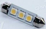 Лампа LED C5W 12V 2шт T11x41-S8.5  (3 SMD,size 5050)  WARM WHITE TEMPEST - фото