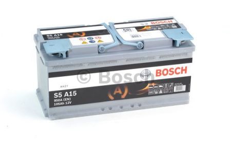 Акумулятор  105Ah-12v BOSCH AGM (S5A15) (394х175х190), R, EN 950