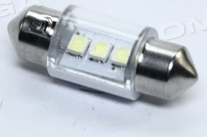 Лампа LED C5W 12V 2шт  T11x31-S8.5 (3 SMD size3528)  WHITE   TEMPEST