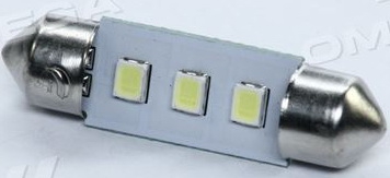 Лампа LED C5W 12V 2шт Т11x36-S8.5 (3SMD,size 3528)   WHITE  TEMPEST