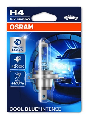 OSRAM COOL BLUE INTENSE H4 12V 60/55W P43t 1шт