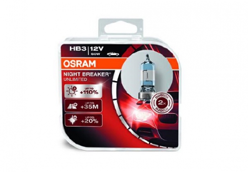 OSRAM NIGHT BREAKER UNLIMITED HB3 12V 60W P20d 2шт
