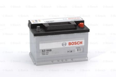 Акумулятор   70Ah-12v BOSCH (S3008) (278x175x190),R,EN640