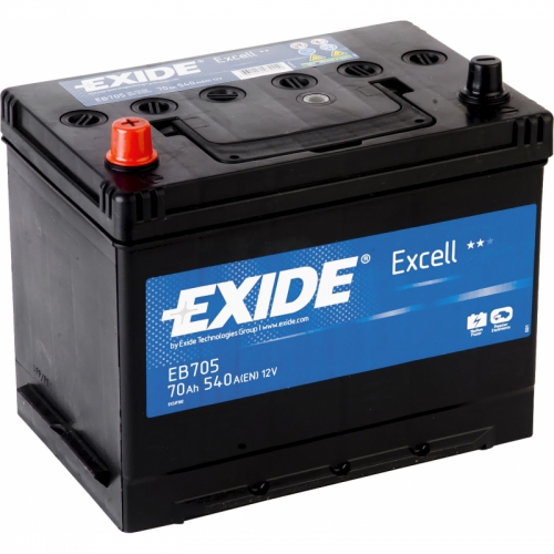 Акумулятор Exide 6СТ-70 Аз EXCELL EB705 70Ah-12v (266х172х223),L,EN540