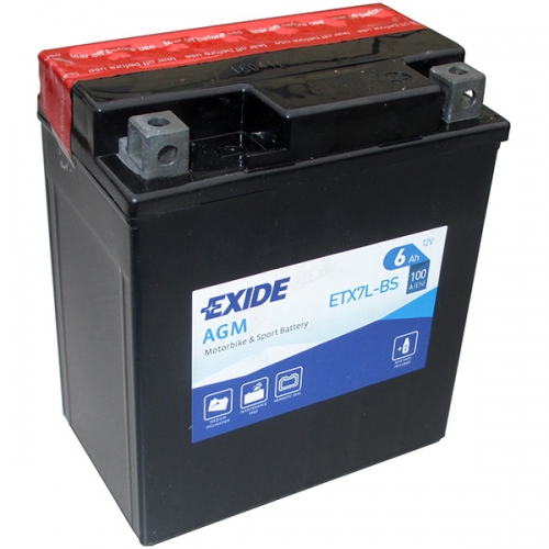 Акумулятор Exide 6СТ-6 АзE AGM ETX7L-BS 6Ah-12v (113х70х130) R, EN100