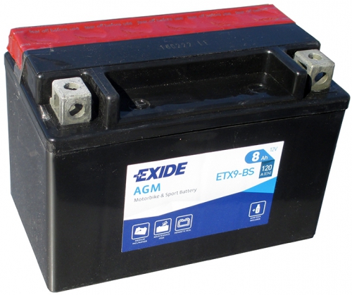 Акумулятор Exide 6СТ-8 Аз AGM ETX9-BS 8Ah-12v (150х87х105) L, EN120