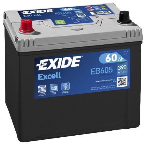 Акумулятор Exide 6СТ-60 Аз EXCELL EB605 60Ah-12v (230х172х220),L,EN390
