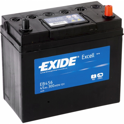 Акумулятор Exide 6СТ-45 АзE EXCELL Азiя EB456 45Ah-12v (234х127х220),R,EN300
