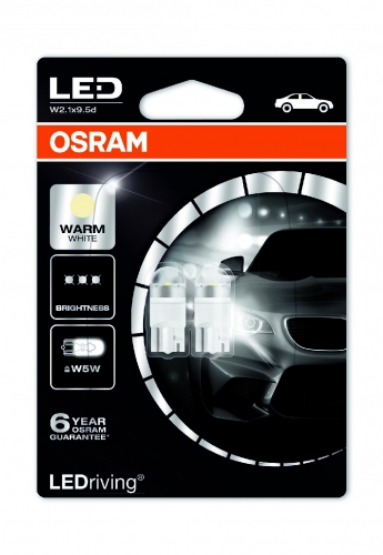 Лампа OSRAM LED Premium W5W 12V 1W W2.1X9.5D 4000 K 2шт