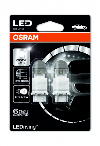 Лампа OSRAM LED Premium 12 V P27/7W (S8W DC) Cool White 6000 K  2 шт 