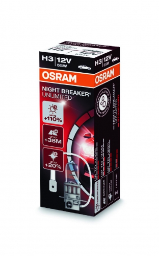 OSRAM NIGHT BREAKER UNLIMITED H3 12V 55W PK22s 1шт