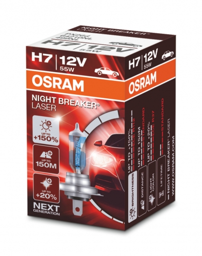 OSRAM H7 12V 55W PX26D / NIGHT BREAKER® LASER +150%