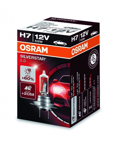 OSRAM SILVERSTAR 2.0 H7 12V 55W PX26d 1шт