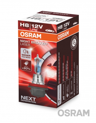OSRAM H8 12V 35W PGJ19-1 NIGHT BREAKER® LASER +150%