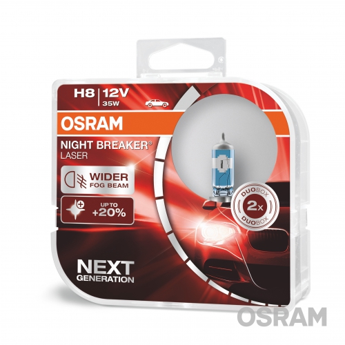 OSRAM H8 12V 35W PGJ19-1 NIGHT BREAKER® LASER +150% 2шт