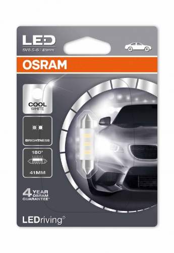 Лампа OSRAM LED Standard C5W 12V 0,5W  SV8.5-8 6000K 1шт 41mm