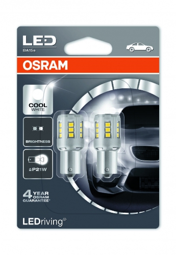 Лампа OSRAM LED Standard P21W 12V 2W  BA15s 6000K 2шт