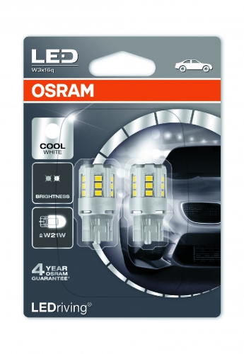 Лампа OSRAM LED Standard W21W 12V 2,5W  W3x16d 6000K 2шт