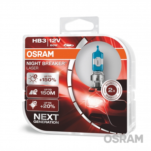 OSRAM HB3 12V 60W P20D NIGHT BREAKER® LASER +150% 2шт