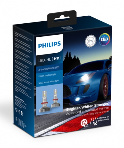 Лампа Philips LEDHB3/HB4 LED 12V 22W 6500K P20D/P22D / X-TREME ULTINON LED +200% 2ШТ