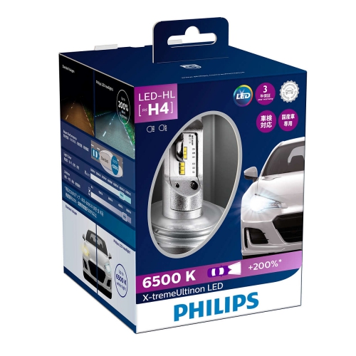 Лампа Philips LED H4 LED 12V 23W 6500K P43T X-TREME ULTINON LED +200% 2ШТ