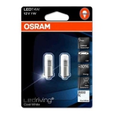 Лампа OSRAM LED Premium 12 V T4W 1W BA9S 6000K  cool white 2 шт - фото