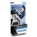 Лампа H6W WhiteVision12V 6W BAX9s 2шт blister Philips - фото