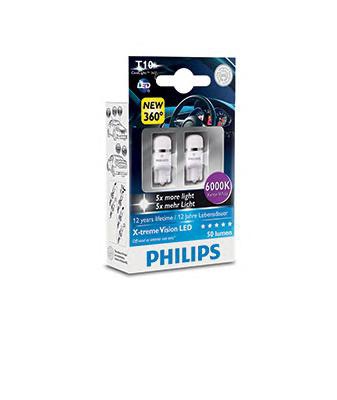 Лампа Philips LED W5W LED 12V 1W 6000K W2,1X9,5D X-TREME VISION 2шт