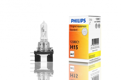 Лампа H15 55/15W 12V PGJ23T-1 Philips