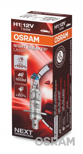 OSRAM H1 12V 55W P14,5S NIGHT BREAKER® LASER +150%