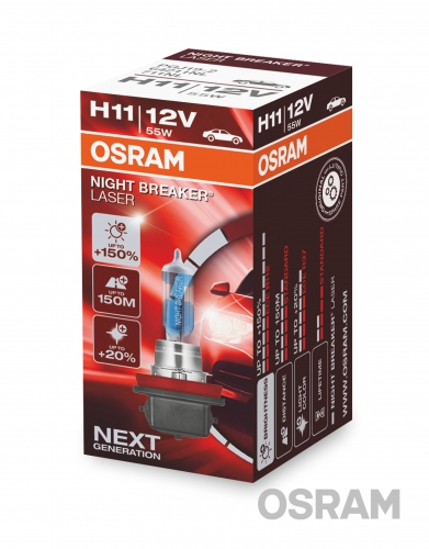 OSRAM H11 12V 55W PGJ19-2 NIGHT BREAKER® LASER +150%
