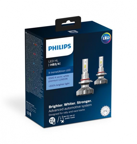 Лампа Philips LED H11 LED 12V 22W 5800K PGJ19-2 / X-TREMEULTINON LED +200% 2ШТ.